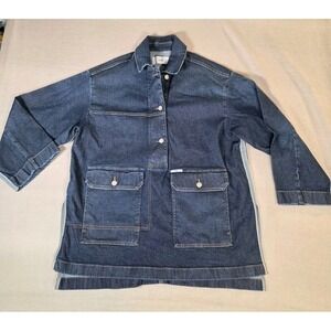 CLOSED CANDIANI 12.9 oz Denim Overshirt 100% Cotton Italy Oversized Women's XL